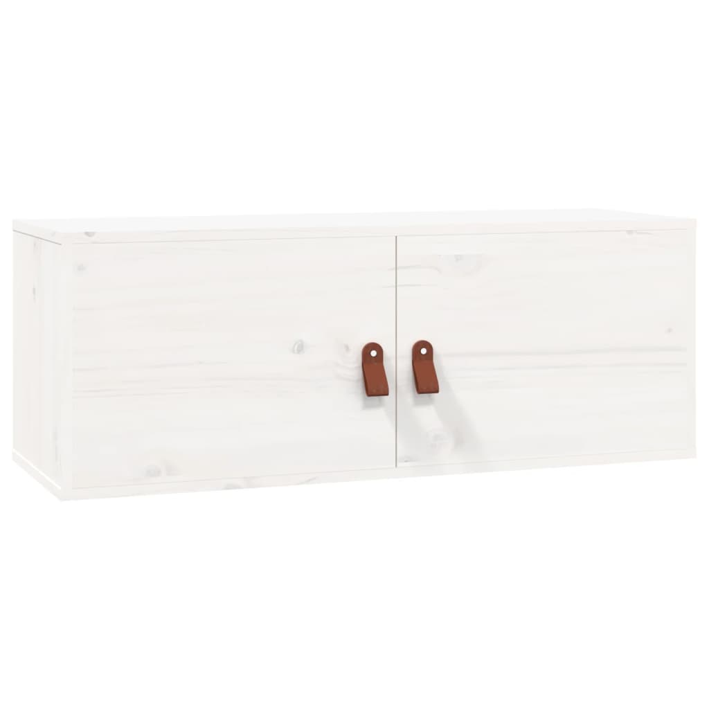 Wandkast 80X30X30 Cm Massief Grenenhout Wit - Design Meubelz