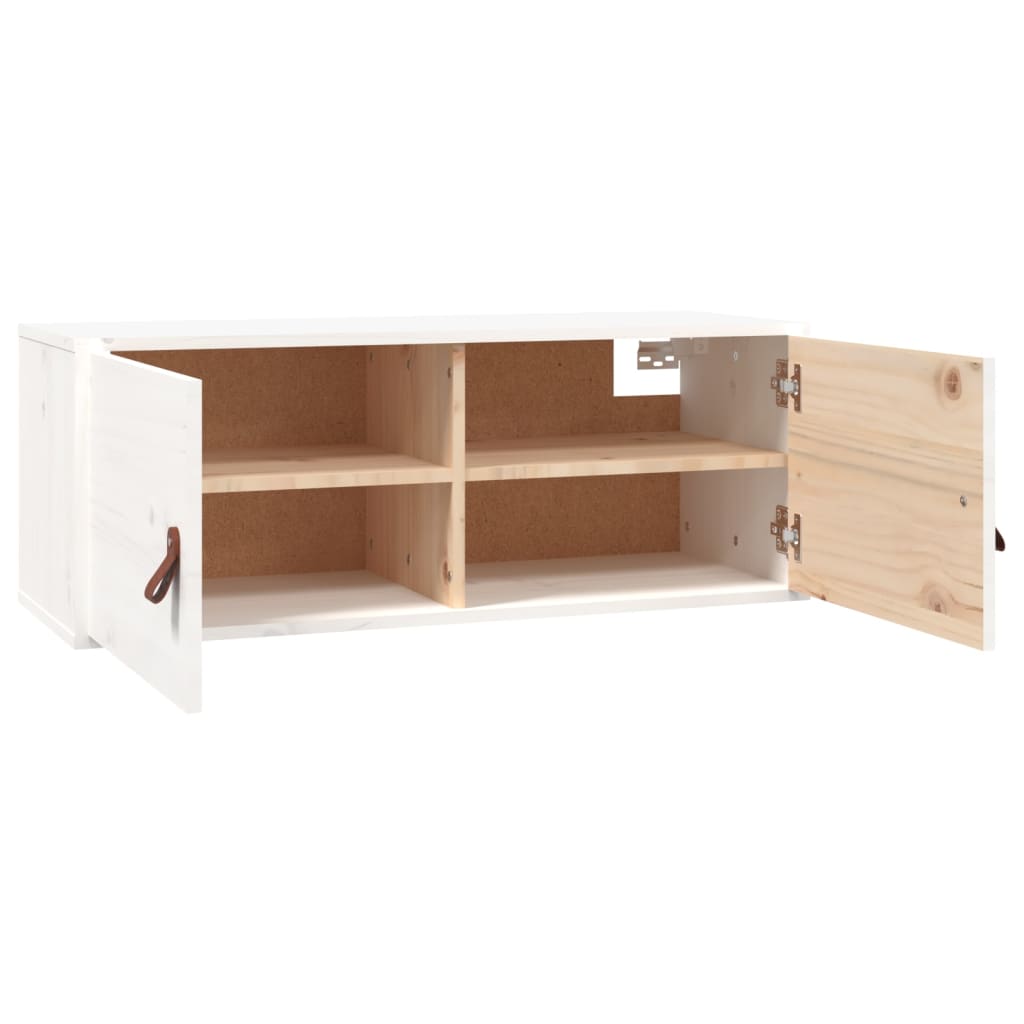 Wandkast 80X30X30 Cm Massief Grenenhout Wit - Design Meubelz