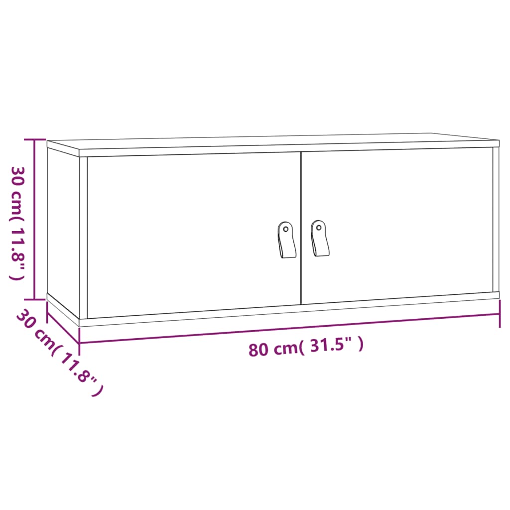 Wandkast 80X30X30 Cm Massief Grenenhout Wit - Design Meubelz