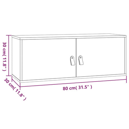 Wandkast 80X30X30 Cm Massief Grenenhout Wit - Design Meubelz