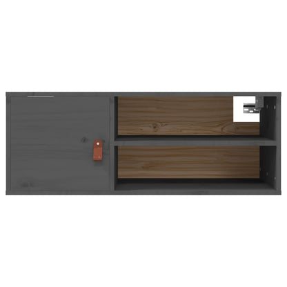 Wandkast 80X30X30 Cm Massief Grenenhout Grijs - Design Meubelz