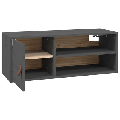 Wandkast 80X30X30 Cm Massief Grenenhout Grijs - Design Meubelz