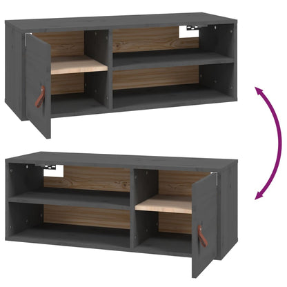 Wandkast 80X30X30 Cm Massief Grenenhout Grijs - Design Meubelz