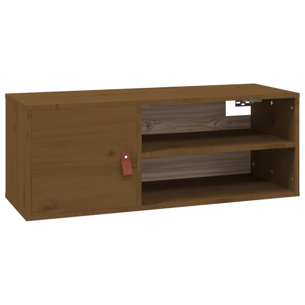 Wandkast 80X30X30 Cm Massief Grenenhout Honingbruin - Design Meubelz