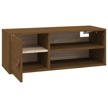 Wandkast 80X30X30 Cm Massief Grenenhout Honingbruin - Design Meubelz