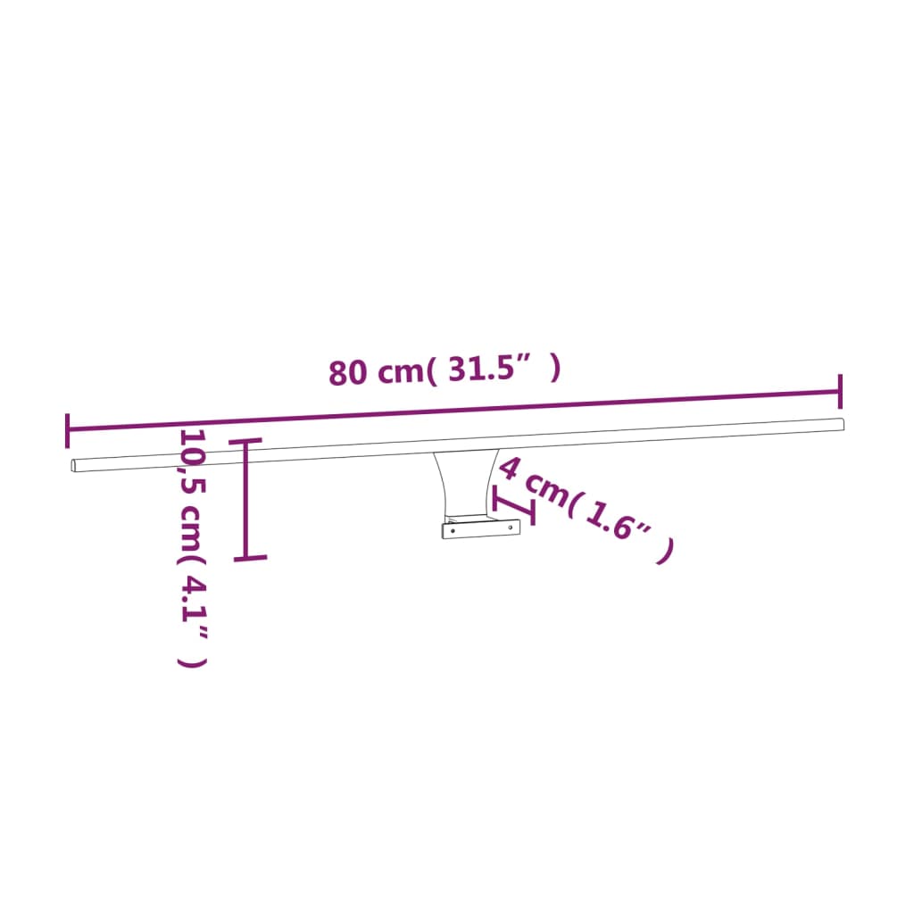 Spiegellamp Led 7,5 W 80 Cm 3000 K Warmwit Warmwit - Design Meubelz