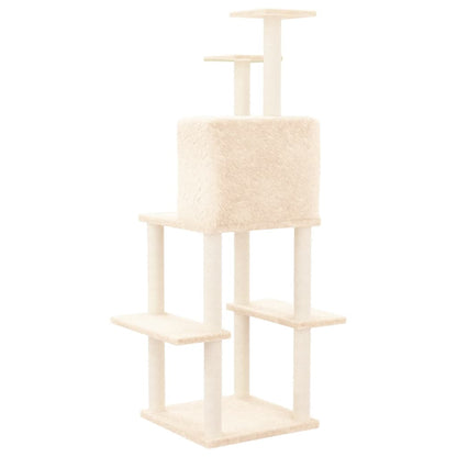 Kattenmeubel Met Sisal Krabpalen 144,5 Cm Crèmekleurig crème - Design Meubelz