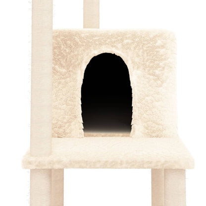 Kattenmeubel Met Sisal Krabpalen 144,5 Cm Crèmekleurig crème - Design Meubelz