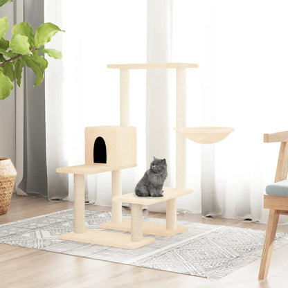 Kattenmeubel Met Sisal Krabpalen 94,5 Cm Crèmekleurig crème - Design Meubelz