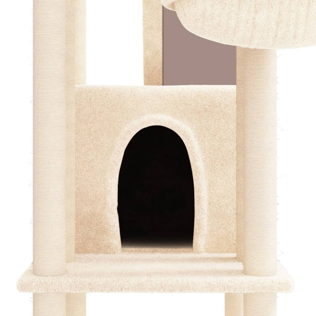 Kattenmeubel Met Sisal Krabpalen 201 Cm Crèmekleurig crème - Design Meubelz