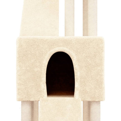 Kattenmeubel Met Sisal Krabpalen 190 Cm Crèmekleurig crème - Design Meubelz