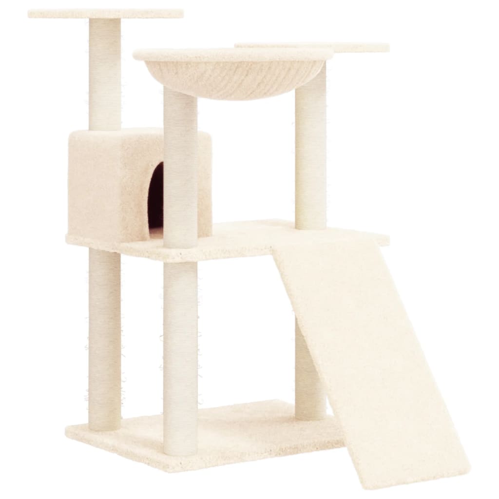 Kattenmeubel Met Sisal Krabpalen 83 Cm Crèmekleurig crème - Design Meubelz