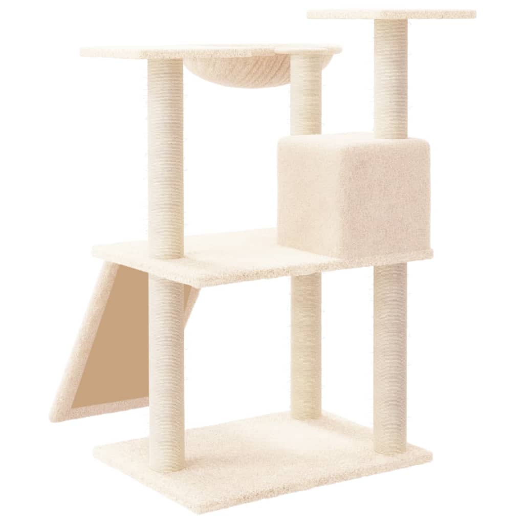 Kattenmeubel Met Sisal Krabpalen 83 Cm Crèmekleurig crème - Design Meubelz