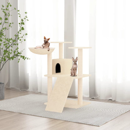 Kattenmeubel Met Sisal Krabpalen 83 Cm Crèmekleurig crème - Design Meubelz