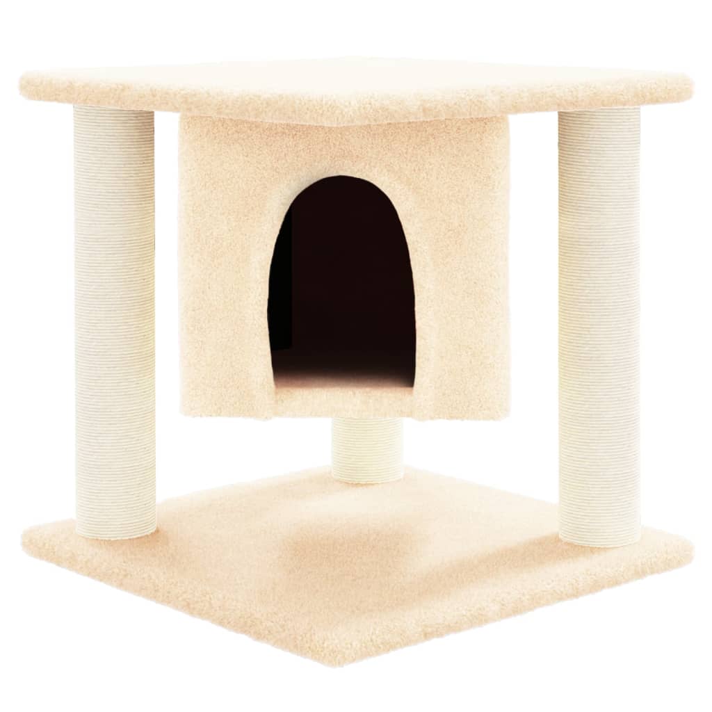 Kattenmeubel Met Sisal Krabpalen 37 Cm Crèmekleurig crème - Design Meubelz