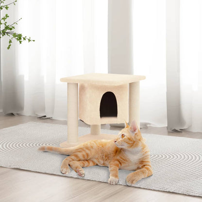 Kattenmeubel Met Sisal Krabpalen 37 Cm Crèmekleurig crème - Design Meubelz