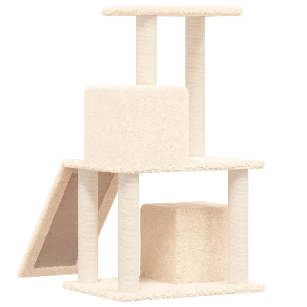 Kattenmeubel Met Sisal Krabpalen 82 Cm Crèmekleurig crème - Design Meubelz