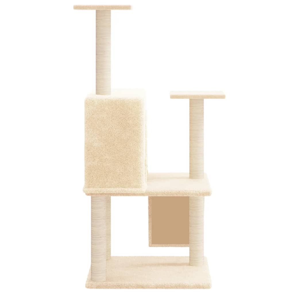 Kattenmeubel Met Sisal Krabpalen 109 Cm Crèmekleurig crème - Design Meubelz