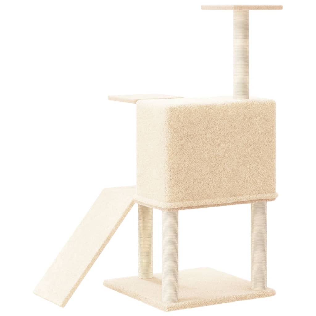 Kattenmeubel Met Sisal Krabpalen 109 Cm Crèmekleurig crème - Design Meubelz