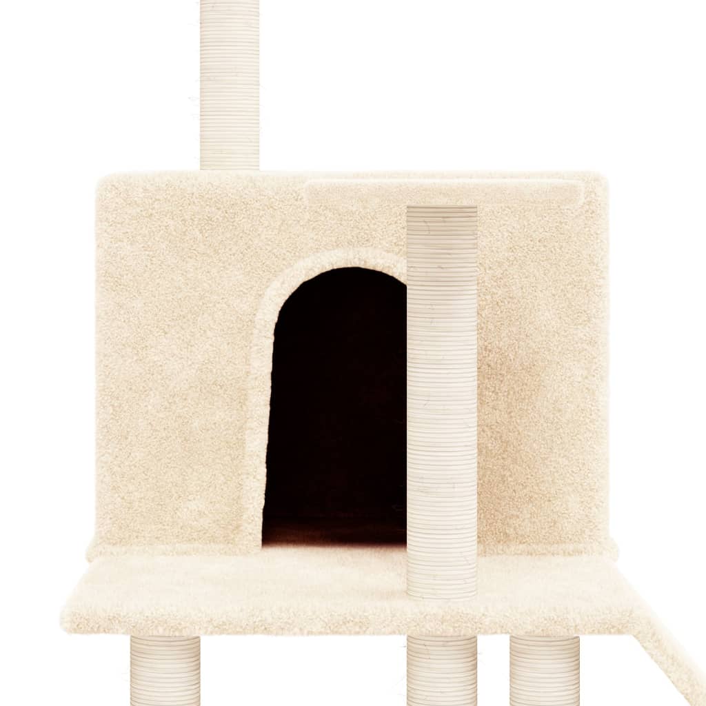 Kattenmeubel Met Sisal Krabpalen 109 Cm Crèmekleurig crème - Design Meubelz