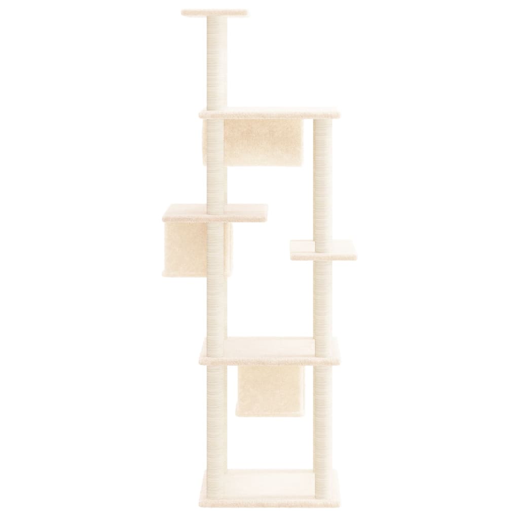 Kattenmeubel Met Sisal Krabpalen 169 Cm Crèmekleurig crème - Design Meubelz