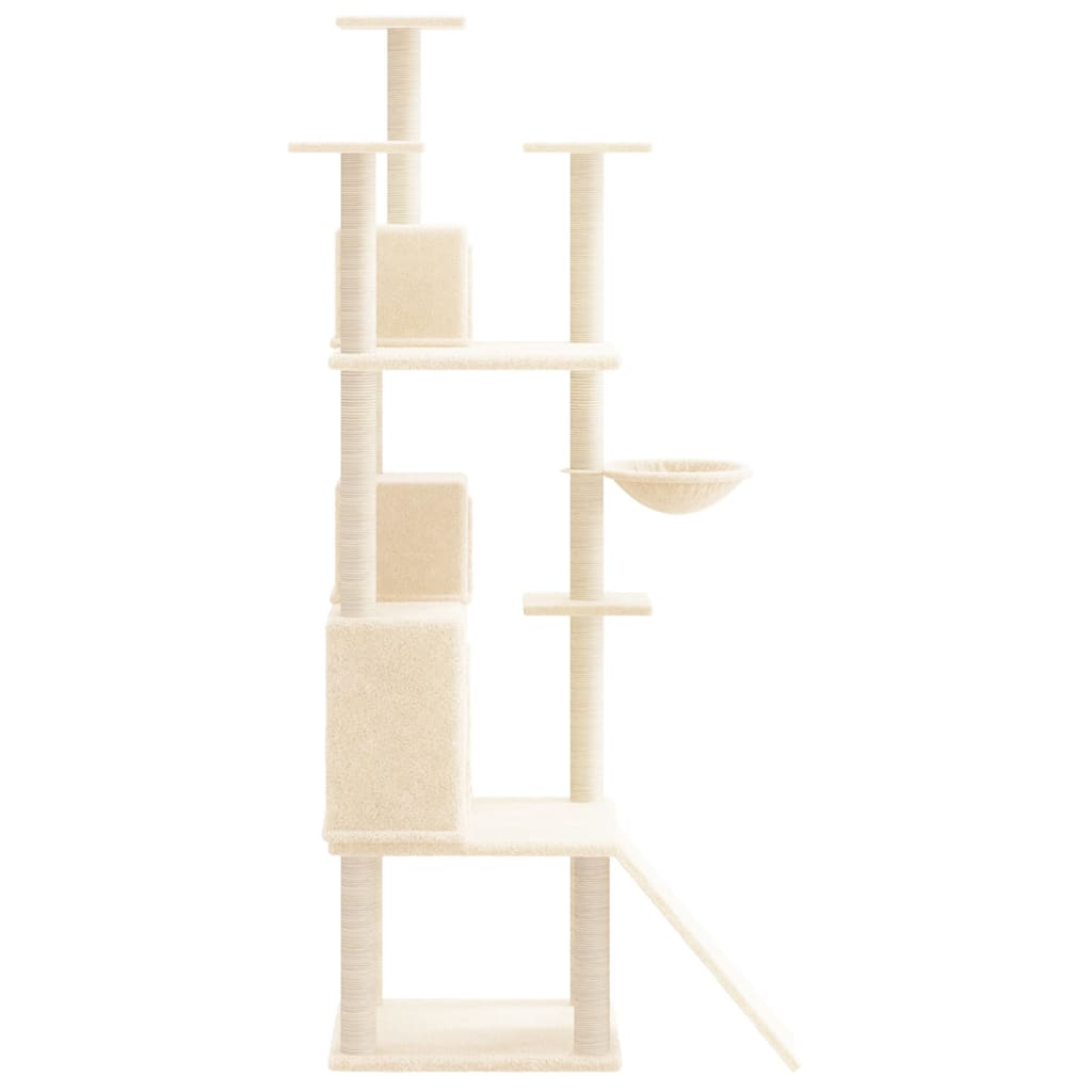 Kattenmeubel Met Sisal Krabpalen 175 Cm Crèmekleurig crème - Design Meubelz