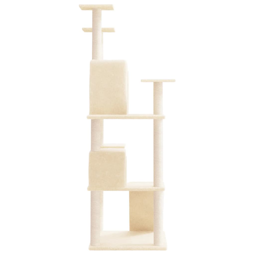 Kattenmeubel Met Sisal Krabpalen 153 Cm Crèmekleurig crème - Design Meubelz