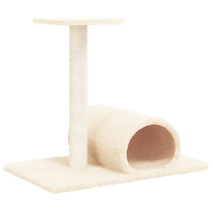 Kattenmeubel Met Tunnel 60X34,5X50 Cm Crèmekleurig crème - Design Meubelz