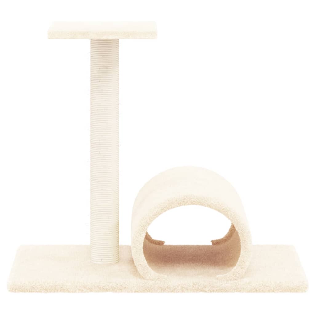 Kattenmeubel Met Tunnel 60X34,5X50 Cm Crèmekleurig crème - Design Meubelz