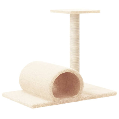 Kattenmeubel Met Tunnel 60X34,5X50 Cm Crèmekleurig crème - Design Meubelz