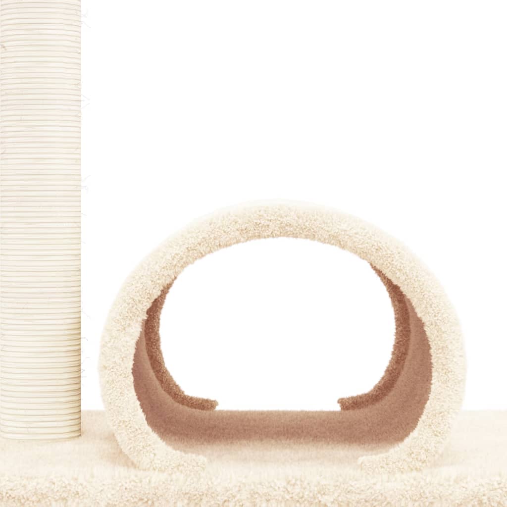 Kattenmeubel Met Tunnel 60X34,5X50 Cm Crèmekleurig crème - Design Meubelz