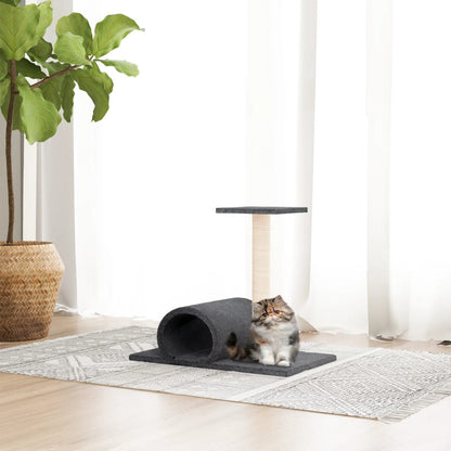 Kattenmeubel Met Tunnel 60X34,5X50 Cm Donkergrijs Donkergrijs - Design Meubelz