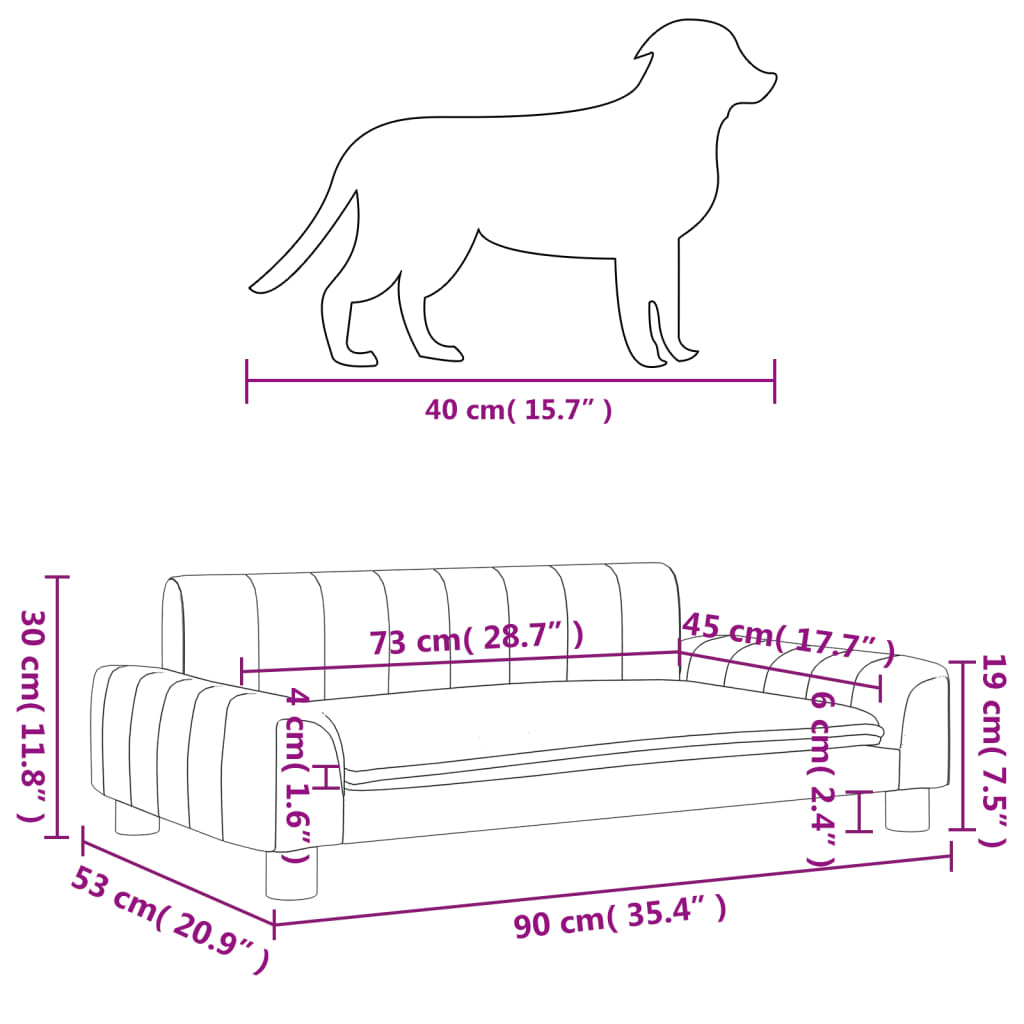 Hondenmand 90X53X30 Cm Stof Crèmekleurig crème - Design Meubelz