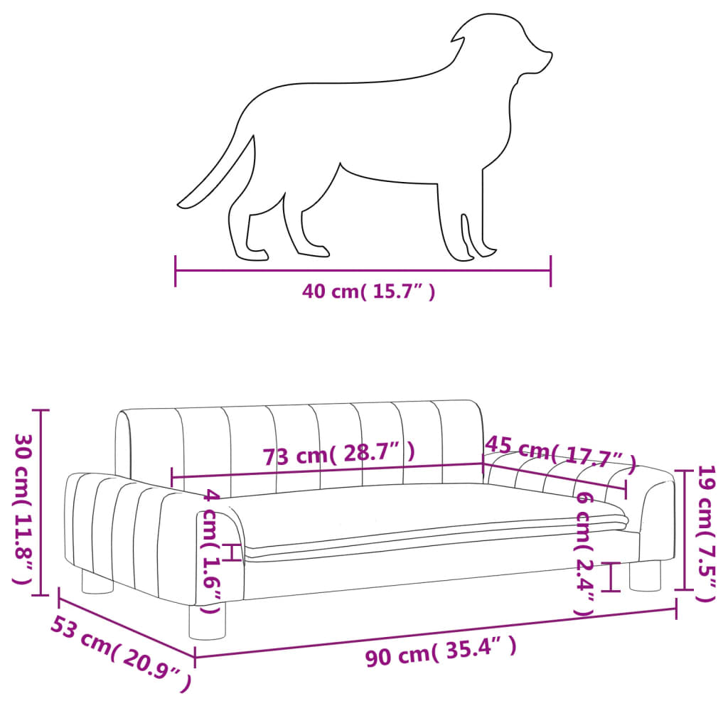 Hondenmand 90X53X30 Cm Stof Donkergrijs Donkergrijs - Design Meubelz