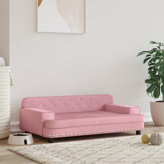 Hondenmand 90X53X30 Cm Fluweel Roze Roze - Design Meubelz