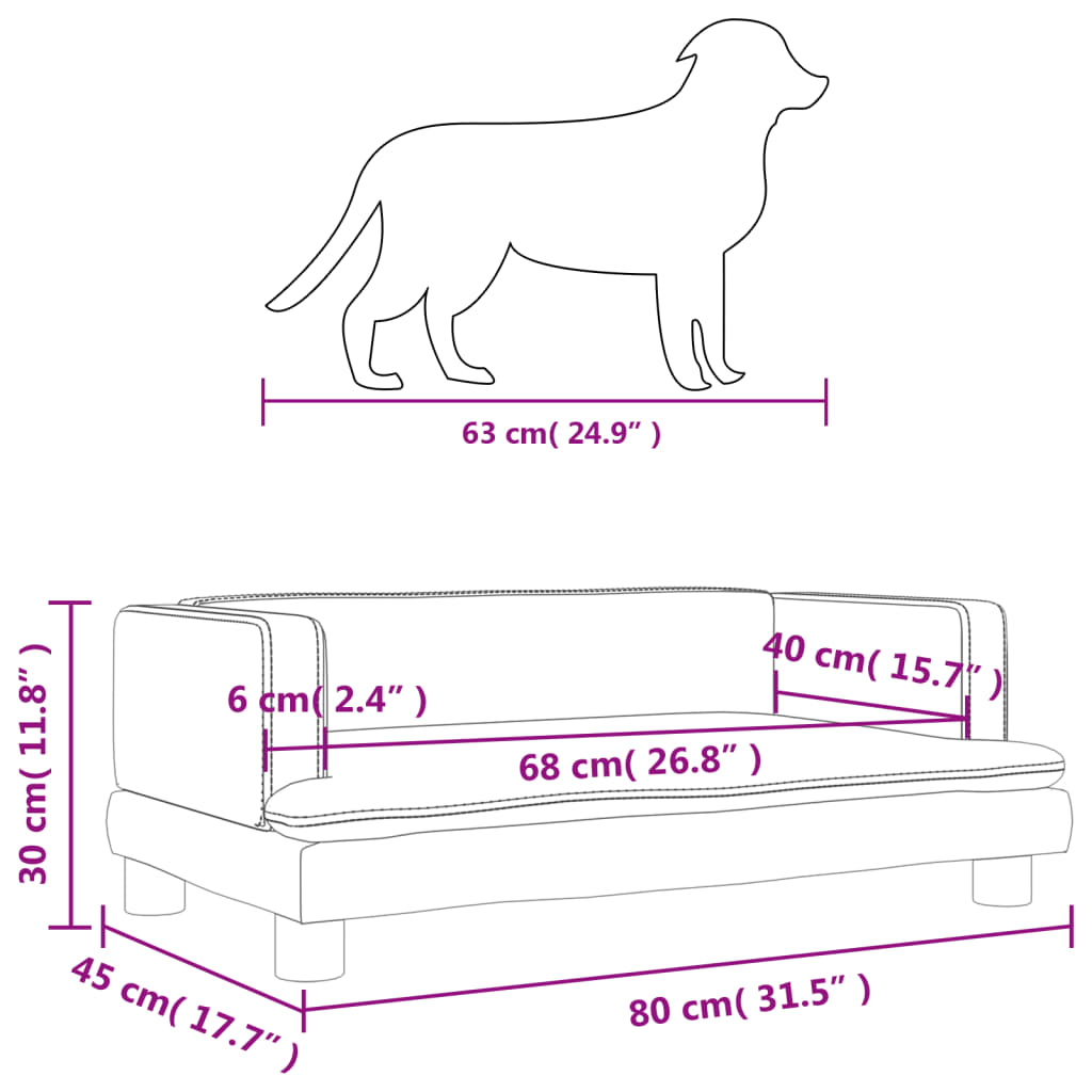 Hondenmand 80X45X30 Cm Fluweel Bruin Bruin - Design Meubelz