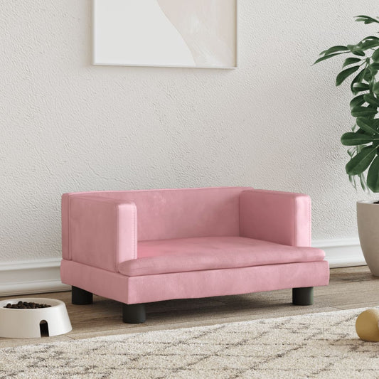 Hondenmand 60X40X30 Cm Fluweel Roze Roze - Design Meubelz