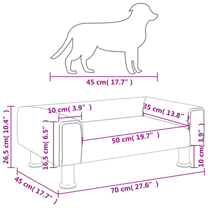 Hondenmand 70X45X26,5 Cm Fluweel Lichtgrijs Lichtgrijs - Design Meubelz