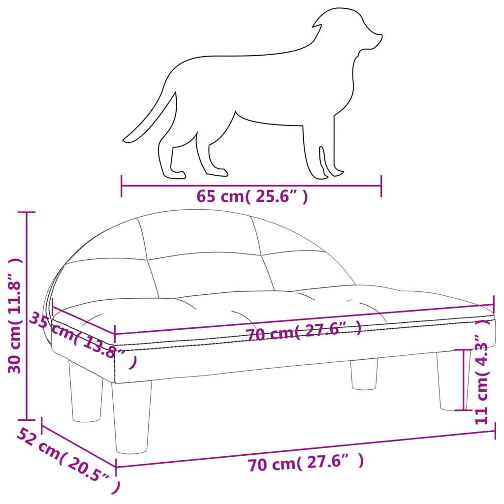 Hondenmand 70X52X30 Cm Fluweel Zwart Zwart - Design Meubelz