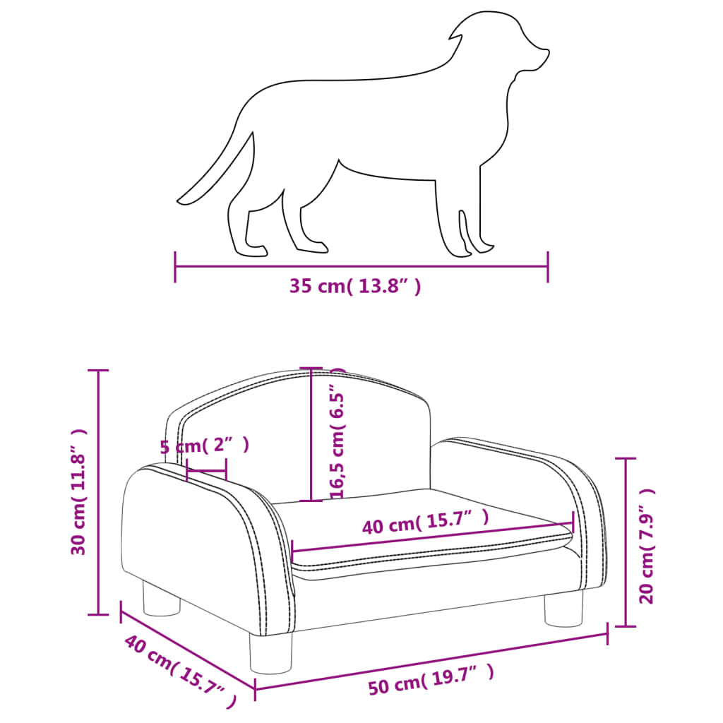 Hondenmand 50X40X30 Cm Kunstleer Bruin Bruin - Design Meubelz