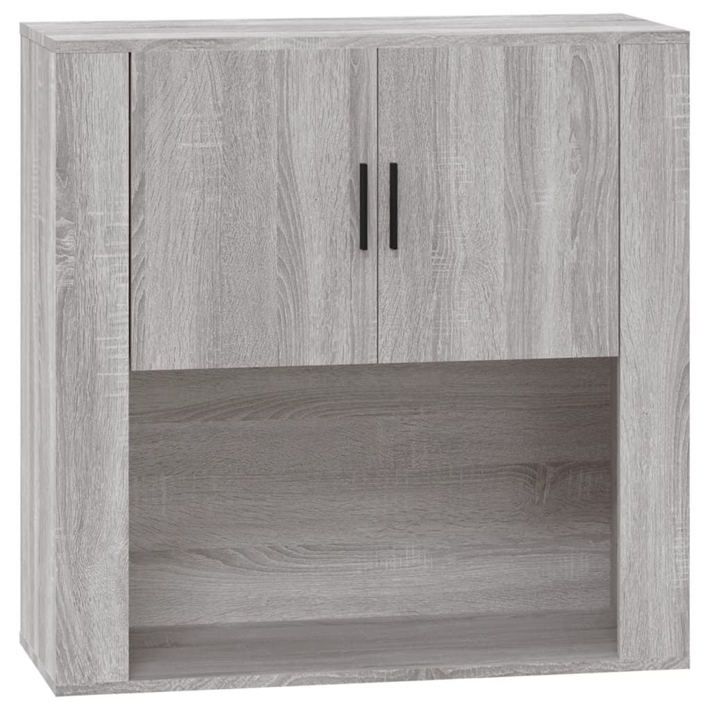 Wandkast 80X33X80 Cm Bewerkt Hout Grijs Sonoma Eikenkleurig - Design Meubelz