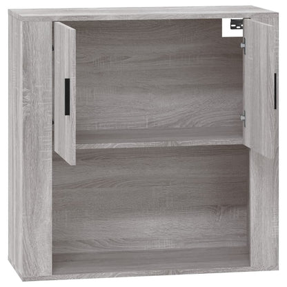 Wandkast 80X33X80 Cm Bewerkt Hout Grijs Sonoma Eikenkleurig - Design Meubelz