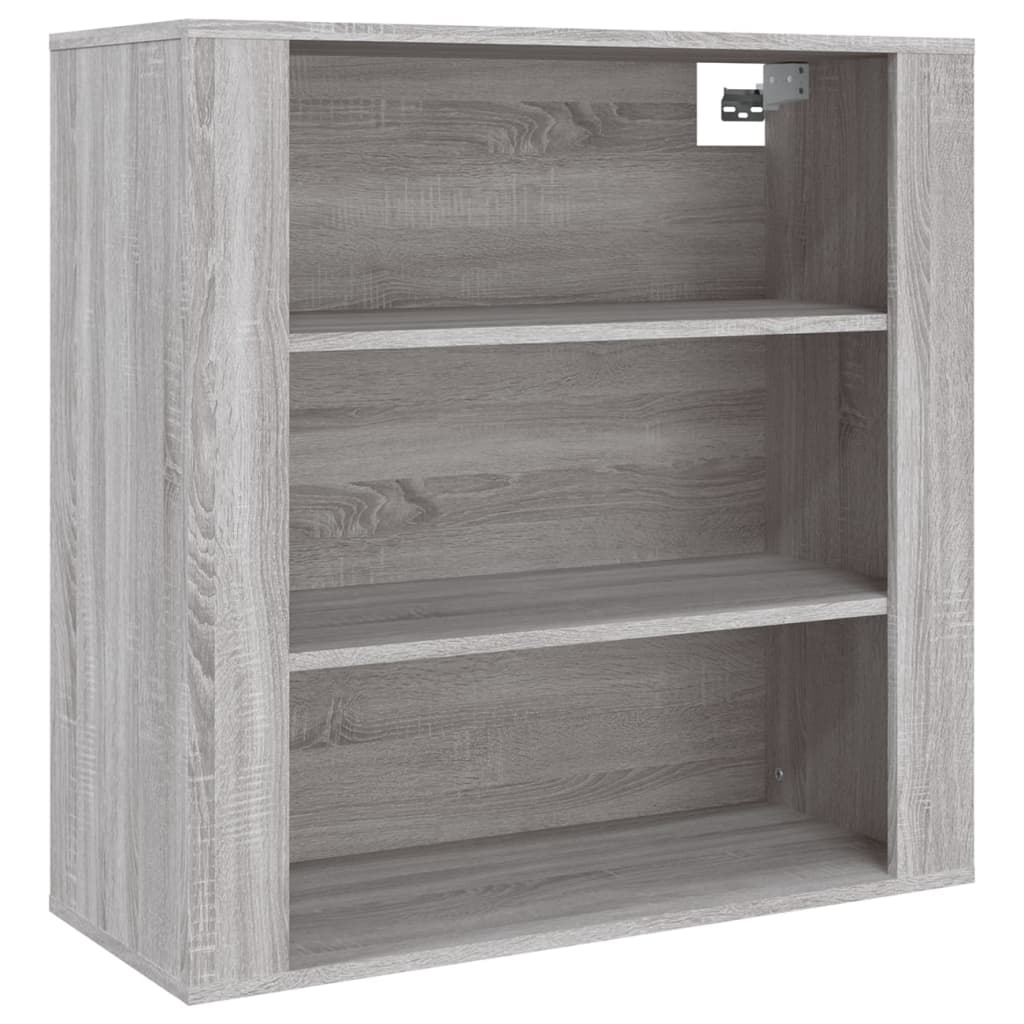 Wandkast 80X33X80 Cm Bewerkt Hout Grijs Sonoma Eikenkleurig - Design Meubelz