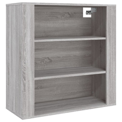 Wandkast 80X33X80 Cm Bewerkt Hout Grijs Sonoma Eikenkleurig - Design Meubelz