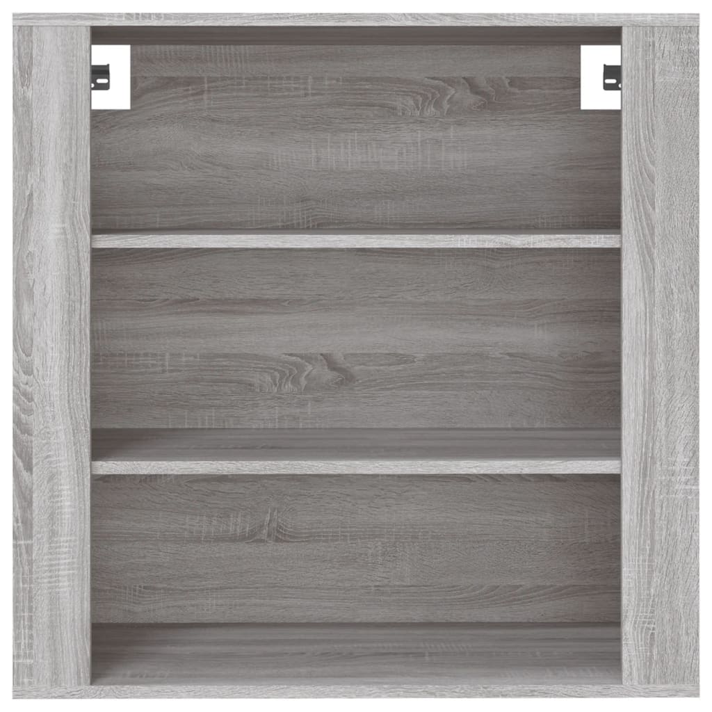 Wandkast 80X33X80 Cm Bewerkt Hout Grijs Sonoma Eikenkleurig - Design Meubelz