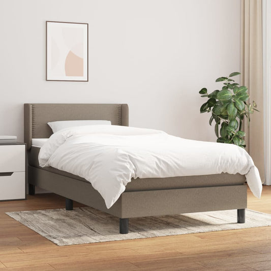 Boxspring Met Matras Stof Taupe 90X200 Cm - Design Meubelz