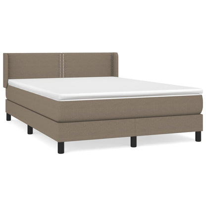 Boxspring Met Matras Stof Taupe 140X190 Cm - Design Meubelz