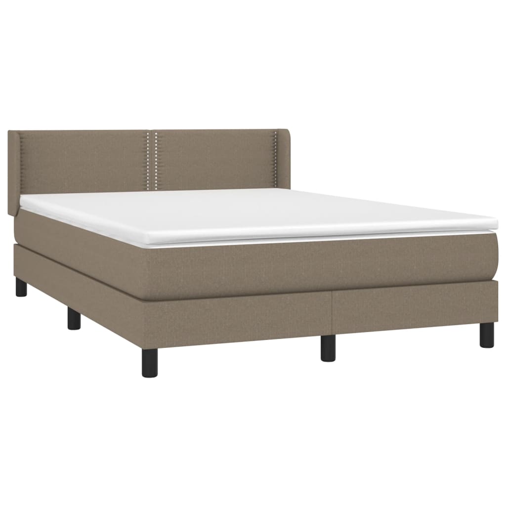 Boxspring Met Matras Stof Taupe 140X190 Cm - Design Meubelz