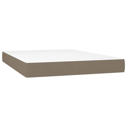 Boxspring Met Matras Stof Taupe 140X190 Cm - Design Meubelz