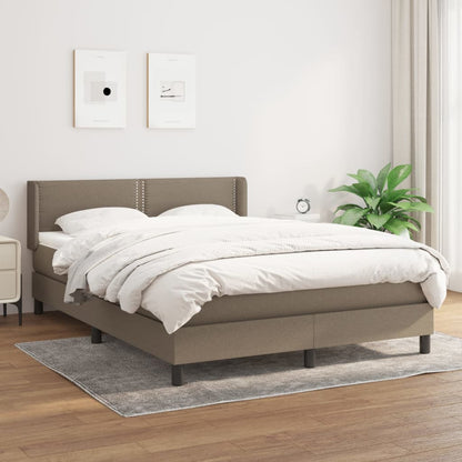 Boxspring Met Matras Stof Taupe 140X190 Cm - Design Meubelz